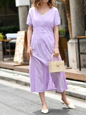 「アイテム（シャツワンピース）」を使った、Delyle NOIR STAFFさん（レディース・160cm）の夏コーディネート