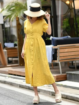 「シャツワンピ」｜Delyle NOIR STAFFさん（レディース・160cm）の夏コーディネート