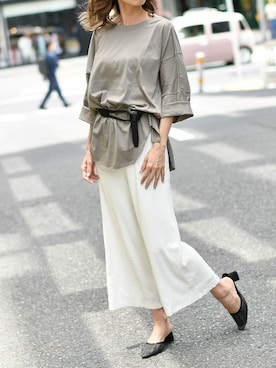 「アイテム（チュニック）」を使った、Delyle NOIR STAFFさん（レディース・160cm）の夏コーディネート