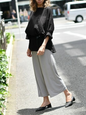 「アイテム（チュニック）」を使った、Delyle NOIR STAFFさん（レディース・160cm）の夏コーディネート