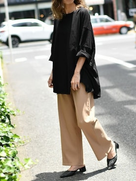 「アイテム（チュニック）」を使った、Delyle NOIR STAFFさん（レディース・160cm）の夏コーディネート