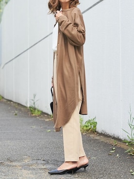 「ロングカーディガン」｜Delyle NOIR STAFFさん（レディース・160cm）の秋コーディネート