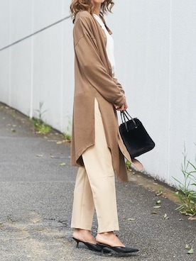 「ロングカーディガン」｜Delyle NOIR STAFFさん（レディース・160cm）の秋コーディネート