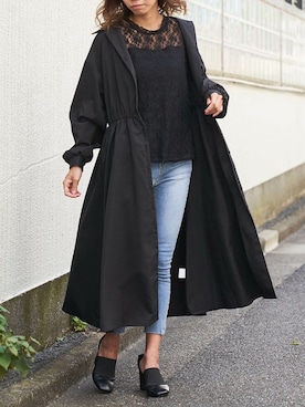 「アイテム（シャツワンピース、ブラック系）」を使った、Delyle NOIR STAFFさん（レディース・160cm）の秋コーディネート