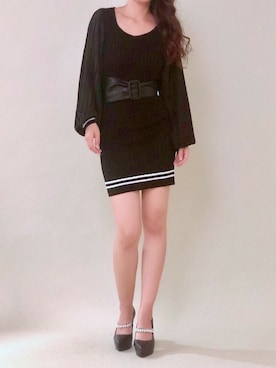 「ラインニット」｜「アイテム（ワンピース/ドレス）」を使った、Delyle NOIR STAFFさん（レディース・160cm）の秋コーディネート