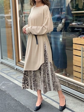 「ロングカーディガン」｜Delyle NOIR STAFFさん（レディース・160cm）の秋コーディネート