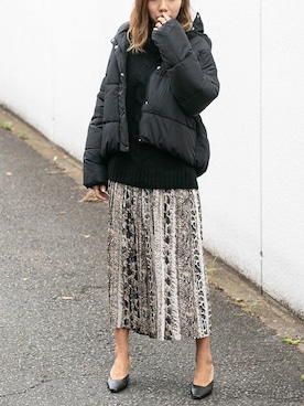 「パイソン柄」｜Delyle NOIR STAFFさん（レディース・160cm）の秋コーディネート