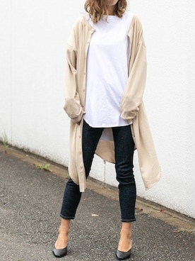 「ロングカーディガン」｜Delyle NOIR STAFFさん（レディース・160cm）の秋コーディネート