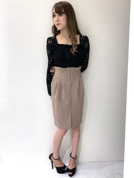 「フリルトップス」｜Delyle NOIR STAFFさん（レディース・160cm）の秋コーディネート