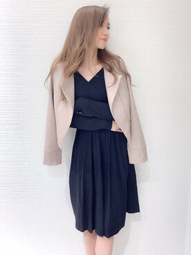 「カシュクール」｜「アイテム（ライダースジャケット）」を使った、Delyle NOIR STAFFさん（レディース・160cm）の秋コーディネート