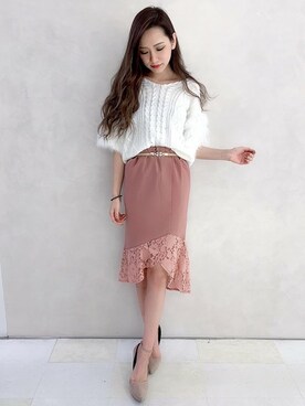 「フェザー」｜「アイテム（パンプス）」を使った、Delyle NOIR STAFFさん（レディース・160cm）の秋コーディネート