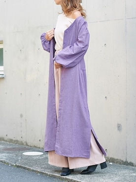 「スリット」｜「アイテム（シャツワンピース）」を使った、Delyle NOIR STAFFさん（レディース・160cm）の秋コーディネート