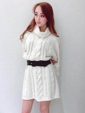 「タートルネック」｜「アイテム（チュニック）」を使った、Delyle NOIR STAFFさん（レディース・160cm）の秋コーディネート