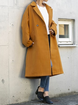 「オーバーコート」｜「アイテム（チェスターコート）」を使った、Delyle NOIR STAFFさん（レディース・160cm）の秋コーディネート