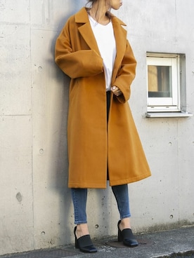 「オーバーコート」｜Delyle NOIR STAFFさん（レディース・160cm）の冬コーディネート