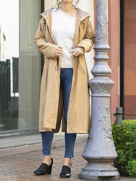 「ワンショルダー」｜「アイテム（マウンテンパーカー）」を使った、Delyle NOIR STAFFさん（レディース・160cm）の冬コーディネート