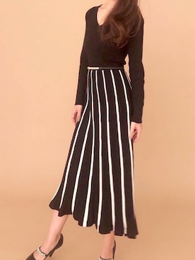 「ロングワンピース」｜「アイテム（ベルト）」を使った、Delyle NOIR STAFFさん（レディース・160cm）の冬コーディネート