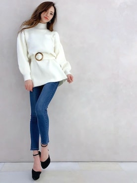 「アイテム（チュニック）」を使った、Delyle NOIR STAFFさん（レディース・160cm）の冬コーディネート