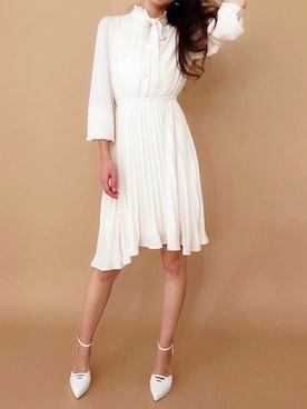 「春ワンピ」｜Delyle NOIR STAFFさん（レディース・160cm）の冬コーディネート