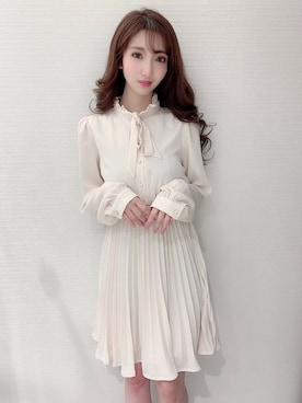 「春ワンピ」｜Delyle NOIR STAFFさん（レディース・160cm）の冬コーディネート