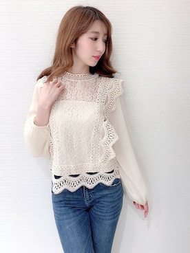 「アイテム（トップス、ベージュ系）」を使った、Delyle NOIR STAFFさん（レディース・160cm）の冬コーディネート