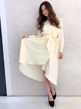 「アシンメトリー」｜「アイテム（シャツワンピース）」を使った、Delyle NOIR STAFFさん（レディース・160cm）の冬コーディネート