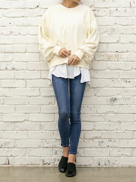 「アイテム（チュニック）」を使った、Delyle NOIR STAFFさん（レディース・160cm）の春コーディネート