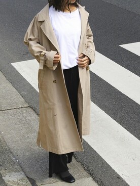 「春コート」｜「アイテム（チュニック）」を使った、Delyle NOIR STAFFさん（レディース・160cm）の春コーディネート