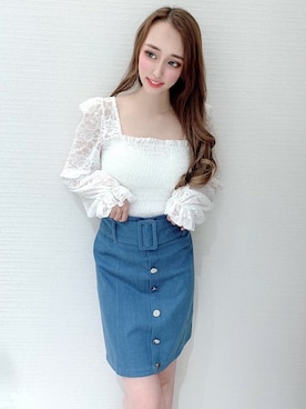 「シャーリング」｜Delyle NOIR STAFFさん（レディース・160cm）の春コーディネート