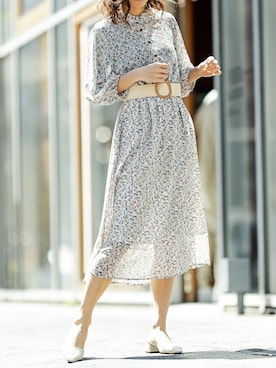 「春ワンピ」｜Delyle NOIR STAFFさん（レディース・160cm）の春コーディネート