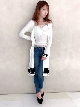 「ロングカーディガン」｜Delyle NOIR STAFFさん（レディース・160cm）の春コーディネート