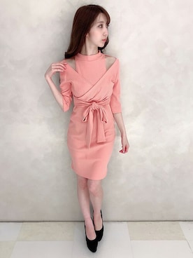 「アイテム（ワンピース、オレンジ系）」を使った、Delyle NOIR STAFFさん（レディース・160cm）の春コーディネート