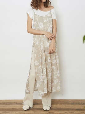 「Delyle NOIR（デイライルノアール）のハイウエストリブフレアパンツ（その他パンツ）」を使った、Delyle NOIR STAFFさん（レディース・160cm）の夏コーディネート