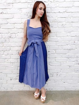 「プリーツ」｜Delyle NOIR STAFFさん（レディース・160cm）の夏コーディネート