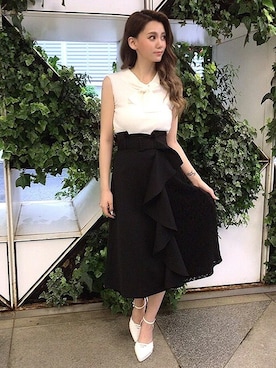 「ラップスカート」｜Delyle NOIR STAFFさん（レディース・160cm）の夏コーディネート