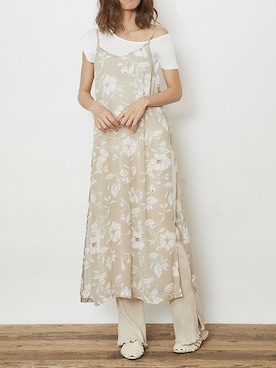 「Delyle NOIR（デイライルノアール）のハイウエストリブフレアパンツ（その他パンツ）」を使った、Delyle NOIR STAFFさん（レディース・160cm）の夏コーディネート