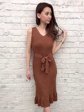 「透かし編みニット」｜Delyle NOIR STAFFさん（レディース・160cm）の夏コーディネート