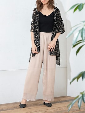 「アイテム（キャミソール、ブラック系）」を使った、Delyle NOIR STAFFさん（レディース・160cm）の夏コーディネート