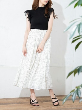 「ドット柄」｜Delyle NOIR STAFFさん（レディース・160cm）の夏コーディネート