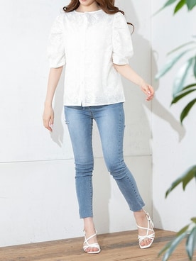 「柄シャツ」｜Delyle NOIR STAFFさん（レディース・160cm）の夏コーディネート