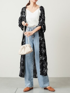 「アイテム（シャツワンピース、ブラック系）」を使った、Delyle NOIR STAFFさん（レディース・160cm）の夏コーディネート