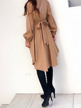 「アイテム（チュニック）」を使った、Delyle NOIR STAFFさん（レディース・160cm）の秋コーディネート