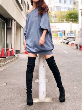 「スウェットワンピース」｜Delyle NOIR STAFFさん（レディース・160cm）の秋コーディネート