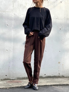 「ビット付きローファー」｜Delyle NOIR STAFFさん（レディース・160cm）の秋コーディネート