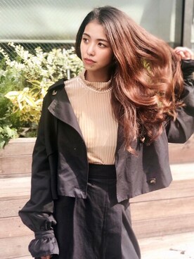 「セットアイテム」｜「アイテム（トレンチコート）」を使った、Delyle NOIR STAFFさん（レディース・160cm）の秋コーディネート