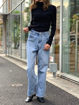 「メロートップス」｜「アイテム（ローファー）」を使った、Delyle NOIR STAFFさん（レディース・160cm）の秋コーディネート
