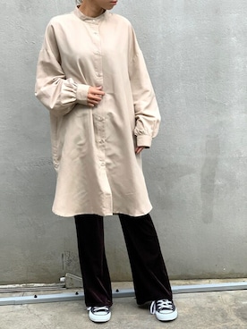 「アイテム（シャツワンピース）」を使った、Delyle NOIR STAFFさん（レディース・160cm）の秋コーディネート