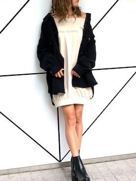 「スウェットワンピース」｜Delyle NOIR STAFFさん（レディース・160cm）の秋コーディネート