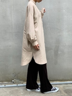 「バンドカラーシャツ」｜Delyle NOIR STAFFさん（レディース・160cm）の秋コーディネート