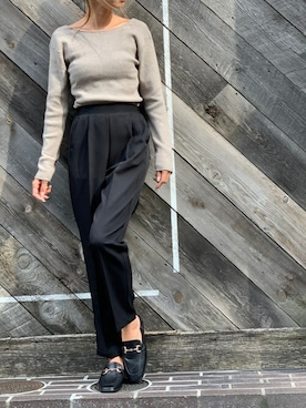 「スラックスパンツ」｜Delyle NOIR STAFFさん（レディース・160cm）の秋コーディネート